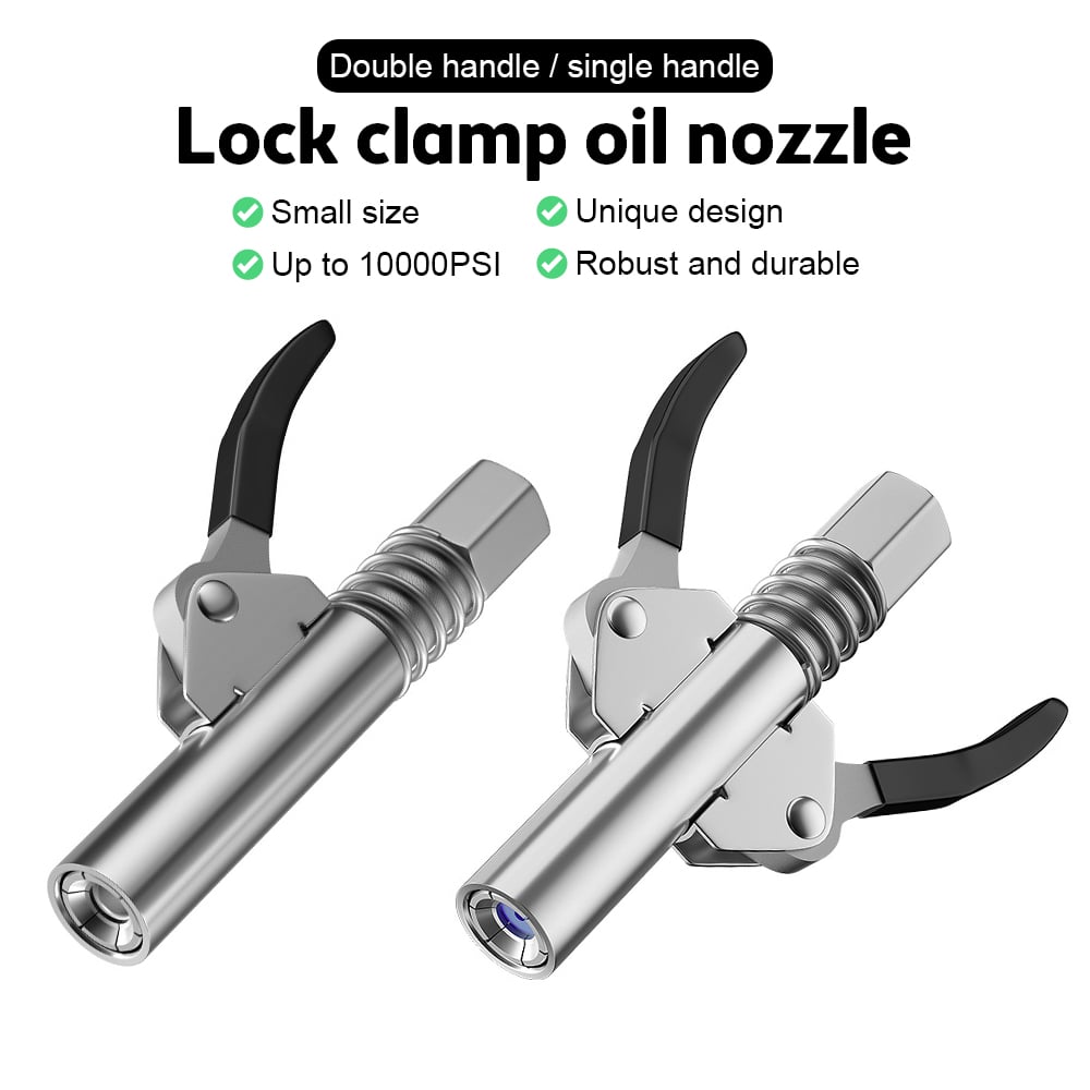 Strong Lock on Grease Couplers with Spring Flex Hose